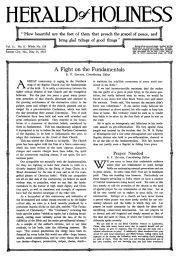 Front page of Herald of Holiness - May 24, 1922