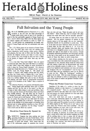 Front page of Herald of Holiness - May 28, 1924