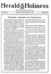 Front page of Herald of Holiness - February 25, 1925