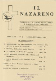 IL NAZARENO - Luglio-Settembre 1985