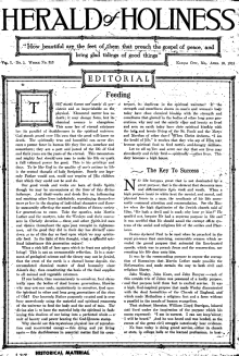 Title Page of Herald of Holiness - April 10, 1918