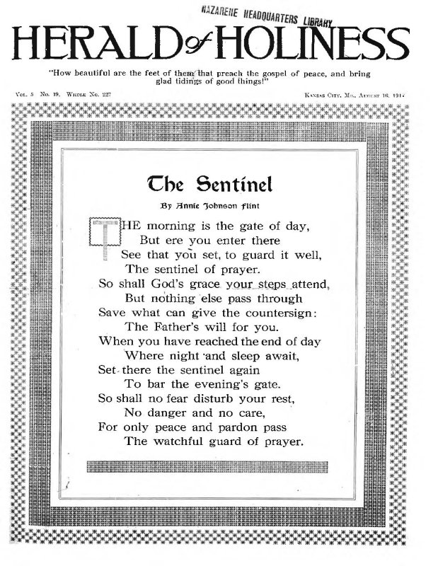 Title Page of Herald of Holiness - August 16, 1916