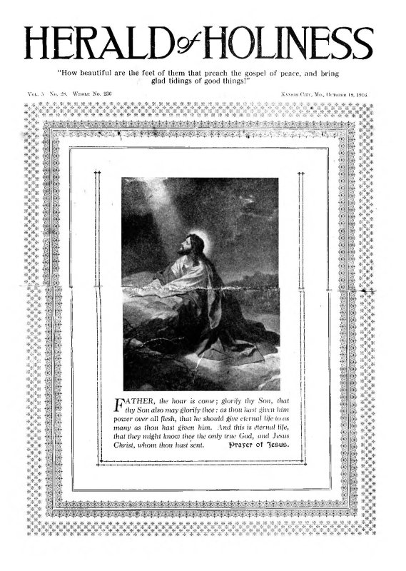 Title Page of Herald of Holiness - October 18, 1916