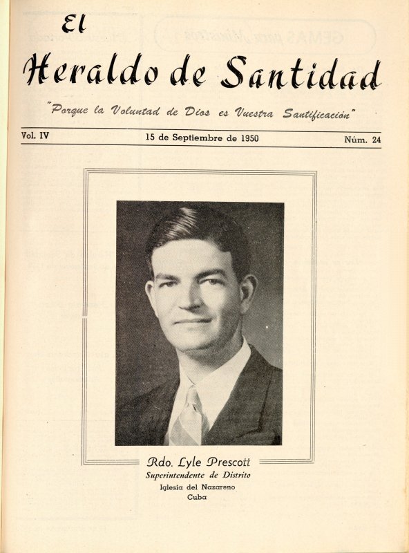 Portada, Lyle Eldred Prescott, Superintendente de la obra nazarena en Cuba