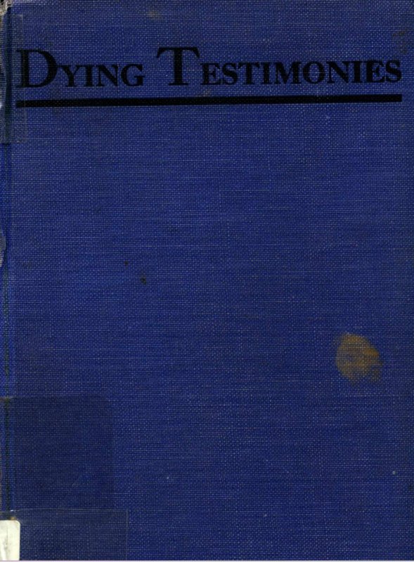 Image of book cover Dying Testimonies