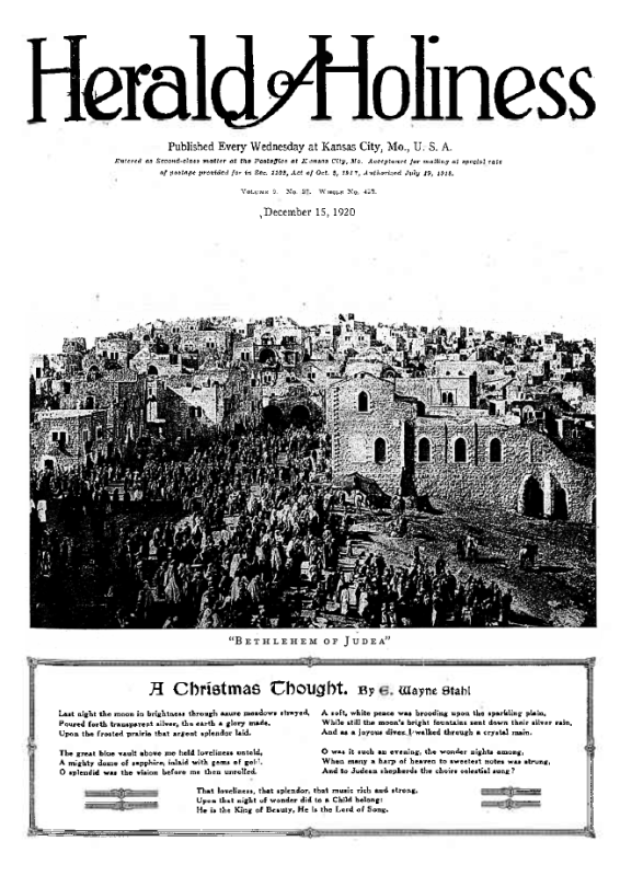Title Page of Herald of Holiness - December 15, 1920