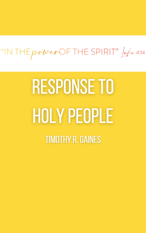 RESPONSE TO ROB FRINGER AND STANLEY BHEBHE, “HOLY PEOPLE” Timothy R. Gaines