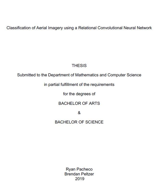 Classification of Aerial Imagery using a Relational Convolutional Neural Network